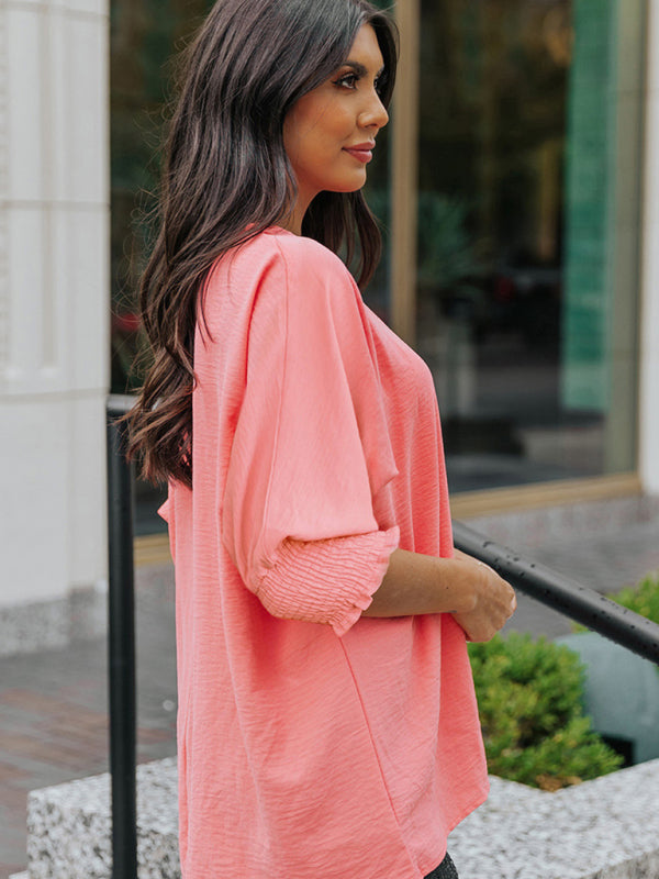 Jacinta Solid Color Top Women's Spring New Loose Women's Mid-Sleeves