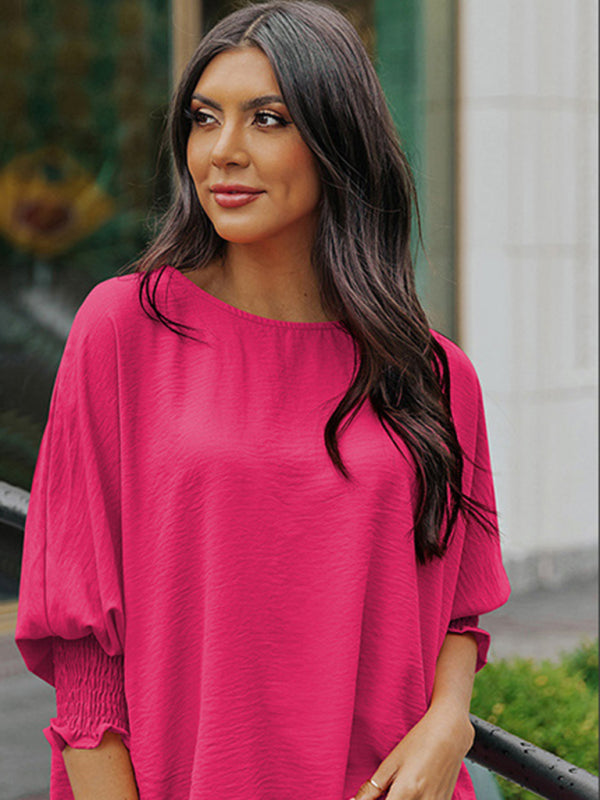 Jacinta Solid Color Top Women's Spring New Loose Women's Mid-Sleeves