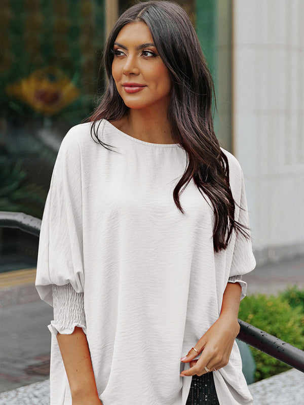 Jacinta Solid Color Top Women's Spring New Loose Women's Mid-Sleeves