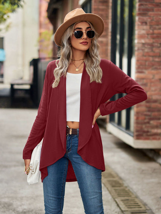 Lesley New Long Sleeve Solid Color Loose Cardigan Top Knitted Jacket