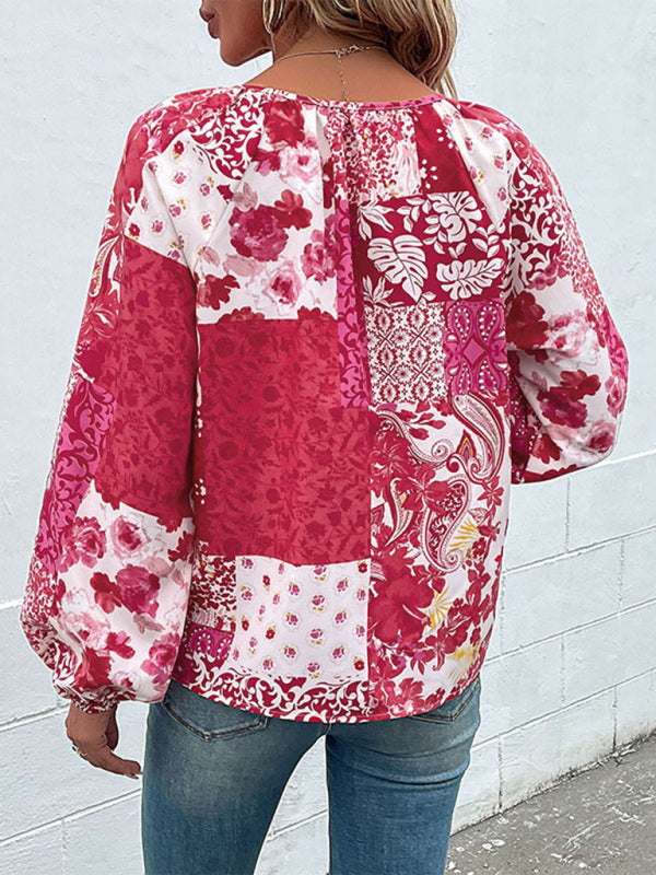 Keziah Women's Woven Paisley Balloon Sleeve Shirt