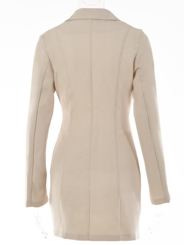 Aaliyah New Women Fashion Sexy Two Piece Lapel Long Sleeve Blazer Dress