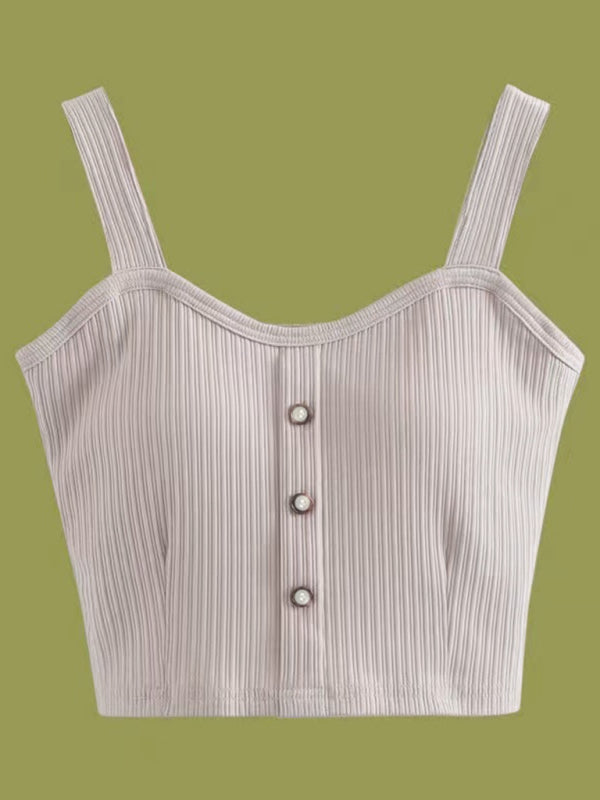 Cerise Sling Outer Wear Small Vest With Chest Pad Beautiful Back Inner Base