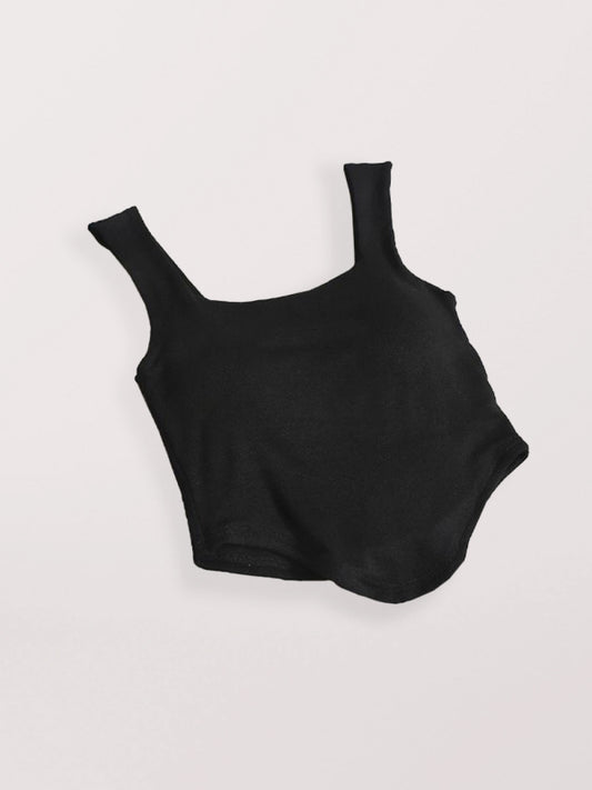Capriella Solid Color Inner And Outer Wear Slim-Fit Irregular Beautiful Back Tank Top