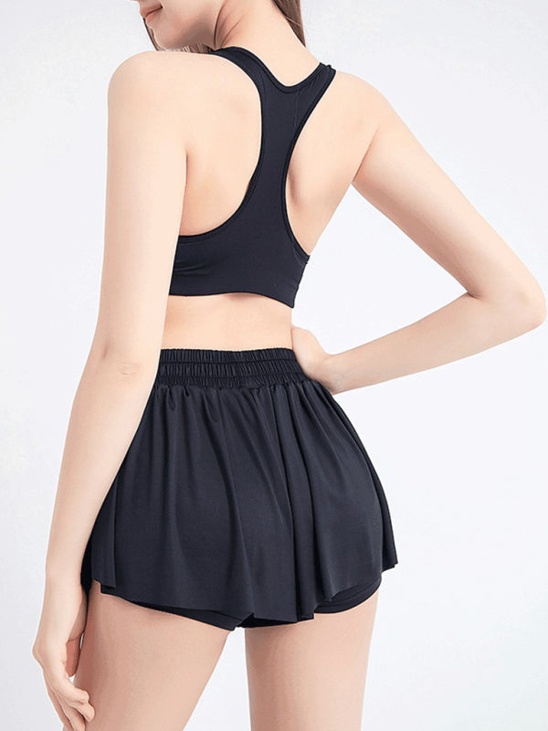 Liana 2 in 1 Shorts Yoga Clothes Running Fitness Sports Tennis Skirt Pants Large Size Sports Shorts