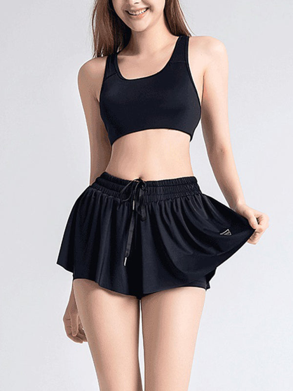 Liana 2 in 1 Shorts Yoga Clothes Running Fitness Sports Tennis Skirt Pants Large Size Sports Shorts