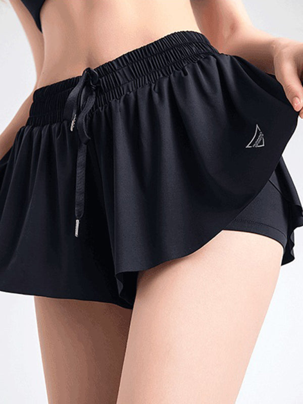 Liana 2 in 1 Shorts Yoga Clothes Running Fitness Sports Tennis Skirt Pants Large Size Sports Shorts