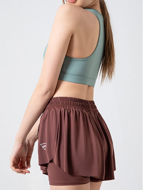 Liana 2 in 1 Shorts Yoga Clothes Running Fitness Sports Tennis Skirt Pants Large Size Sports Shorts