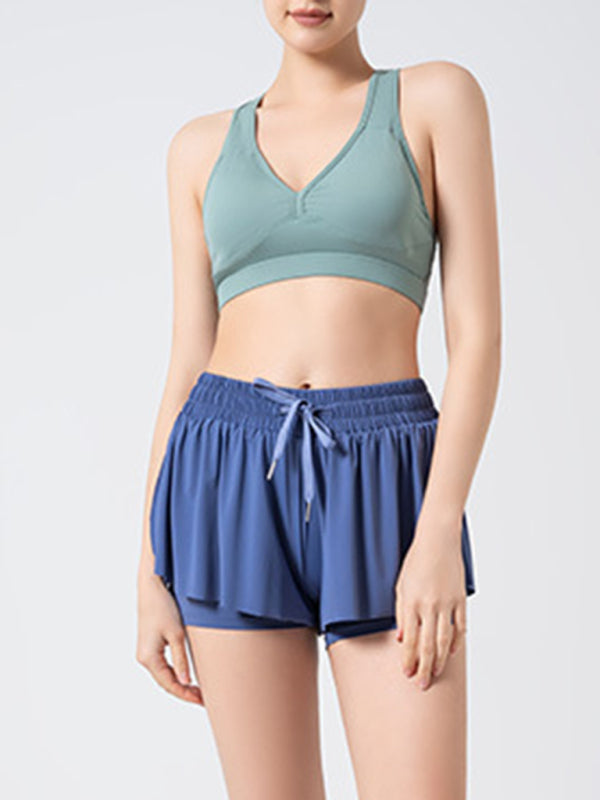 Liana 2 in 1 Shorts Yoga Clothes Running Fitness Sports Tennis Skirt Pants Large Size Sports Shorts