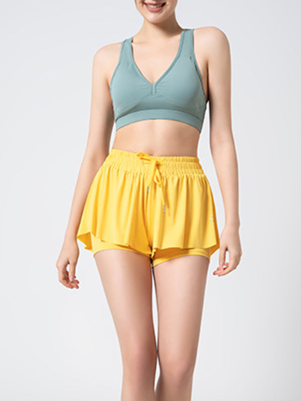 Liana 2 in 1 Shorts Yoga Clothes Running Fitness Sports Tennis Skirt Pants Large Size Sports Shorts