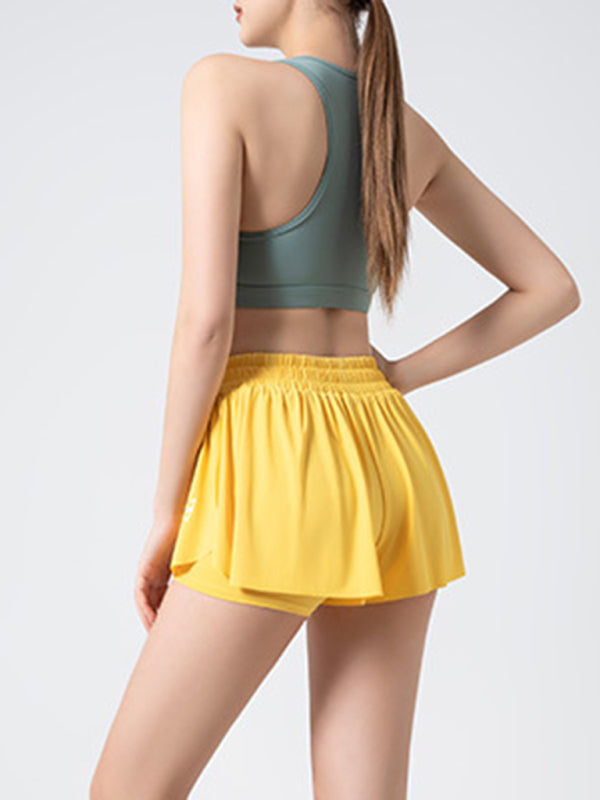 Liana 2 in 1 Shorts Yoga Clothes Running Fitness Sports Tennis Skirt Pants Large Size Sports Shorts