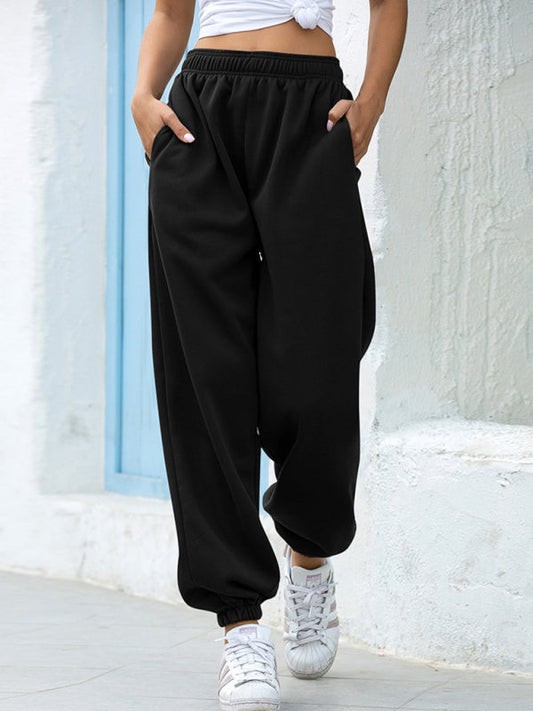 Saanvi Four Seasons Home Leisure Sports Basic Loose Leg Pants