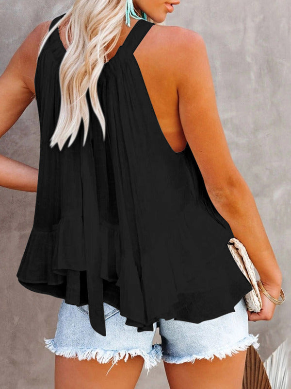 Ruth New Print Halter Neck Adjustable Strappy Vest