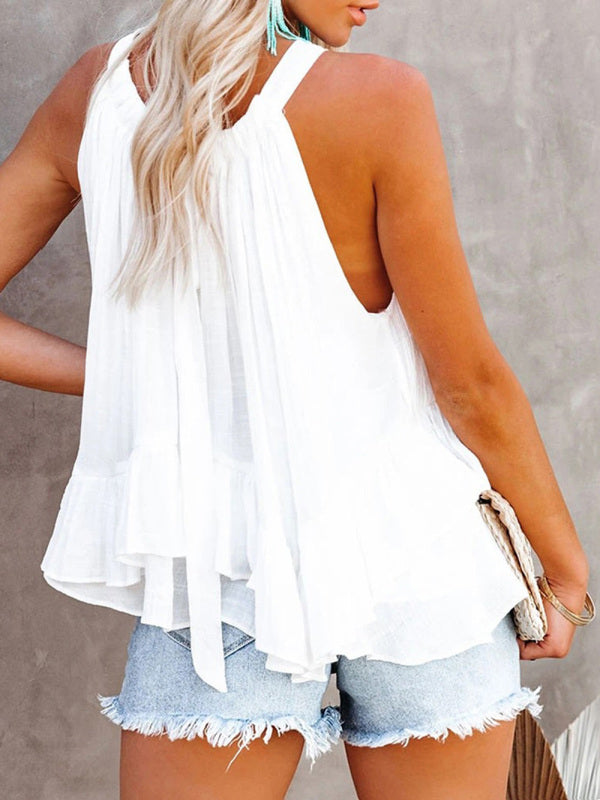 Ruth New Print Halter Neck Adjustable Strappy Vest