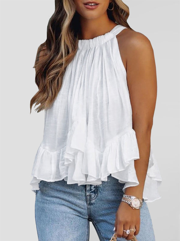 Ruth New Print Halter Neck Adjustable Strappy Vest