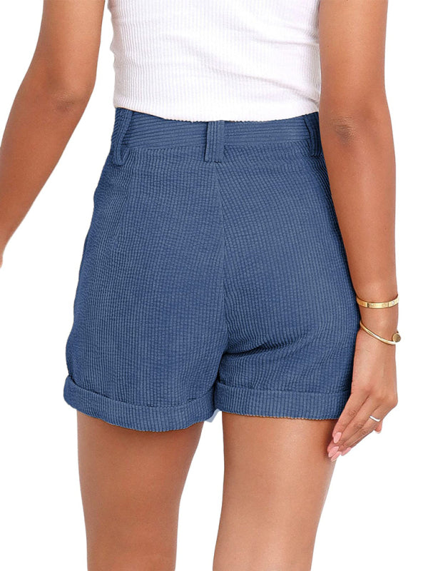 Alaina Casual Woven Polyester Summer High Waist Shorts