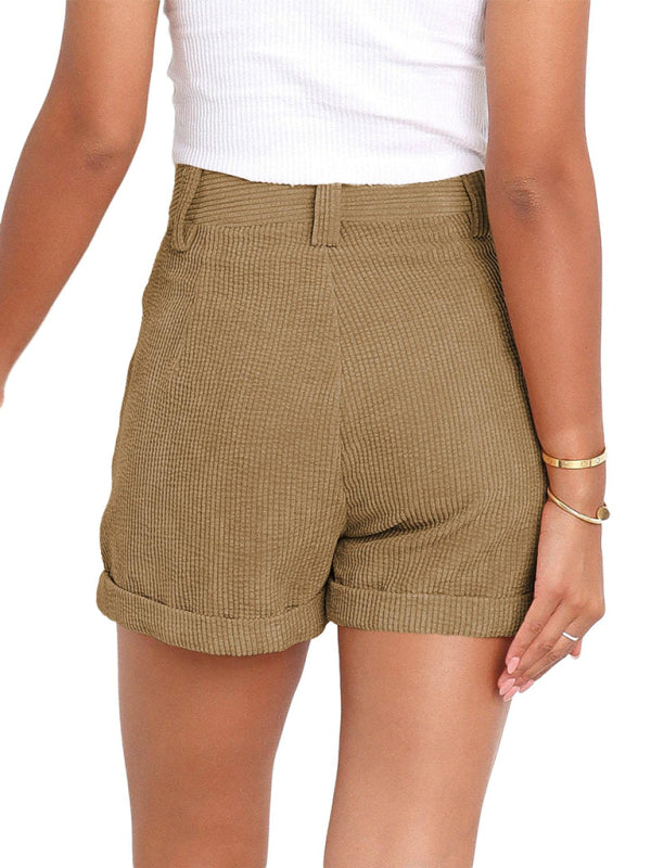 Alaina Casual Woven Polyester Summer High Waist Shorts