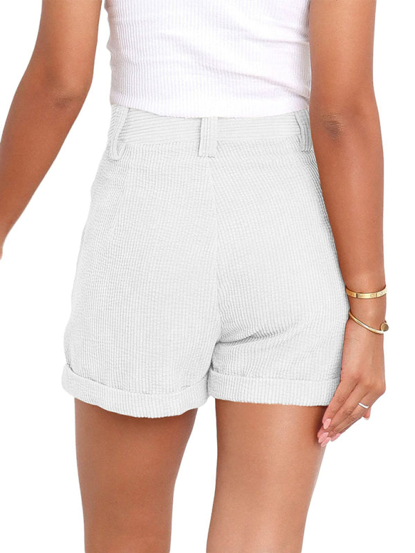 Alaina Casual Woven Polyester Summer High Waist Shorts
