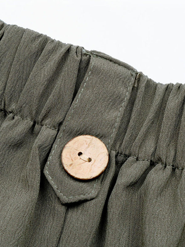 Ember Women's Loose Lace Pants Casual Ladies Commuter Wide Leg Shorts