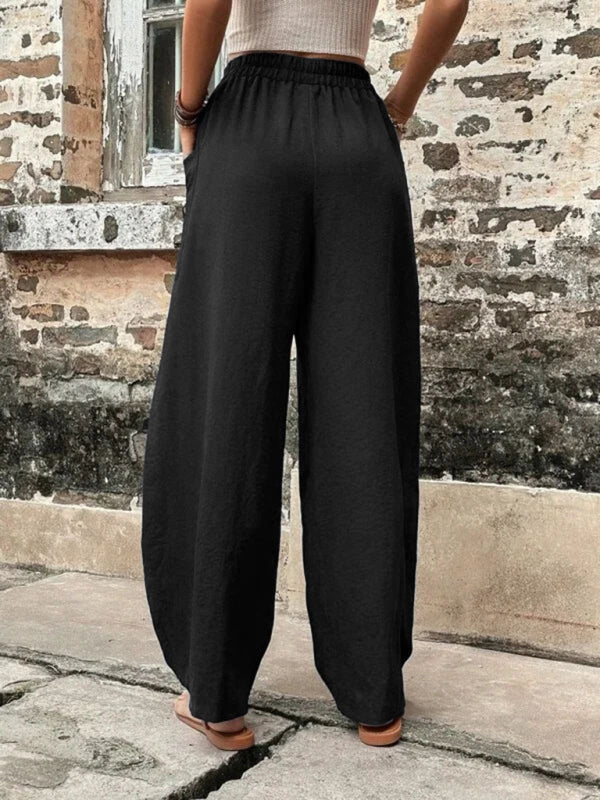 Aspen Women's Pants Solid Color Pocket Women's Casual Pants Elastic Pants Trousers