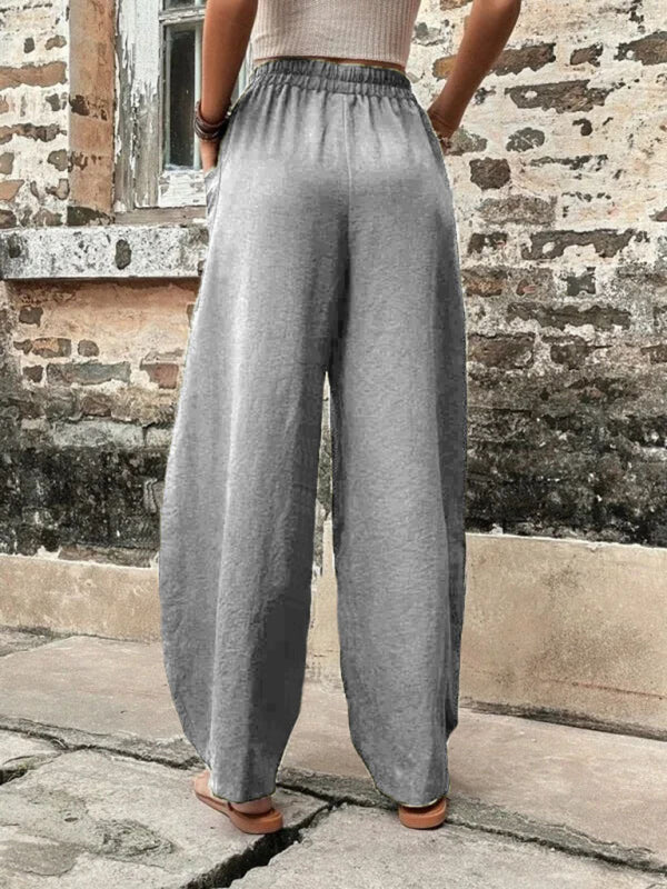 Aspen Women's Pants Solid Color Pocket Women's Casual Pants Elastic Pants Trousers