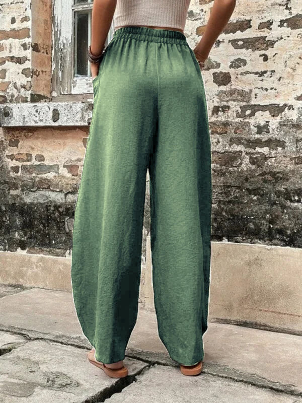 Aspen Women's Pants Solid Color Pocket Women's Casual Pants Elastic Pants Trousers