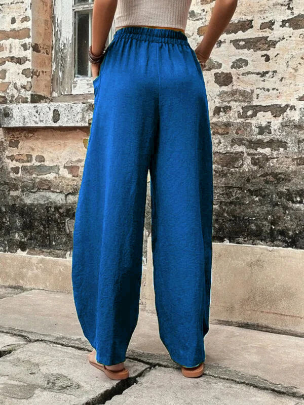 Aspen Women's Pants Solid Color Pocket Women's Casual Pants Elastic Pants Trousers