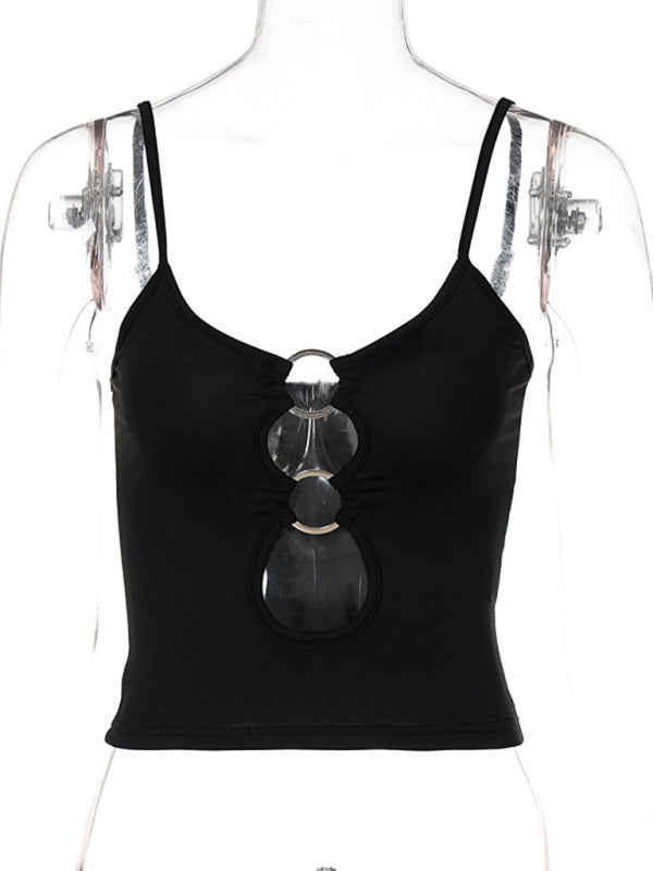 Francine Fashionable Chest Hollow Out Navel Slimming Camisole Top