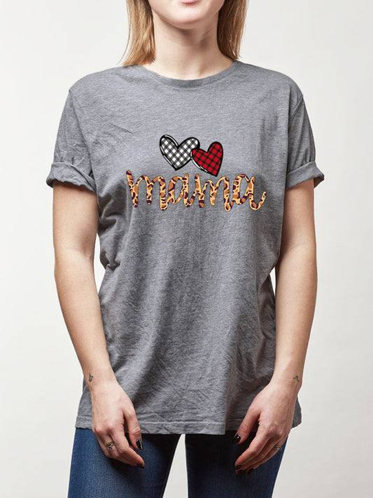 Amber Women's Fashion Mama Heart Cotton Top