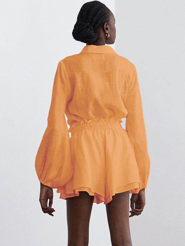 Sariah Top Ruffle Shorts Two-piece Casual Fashion Suit