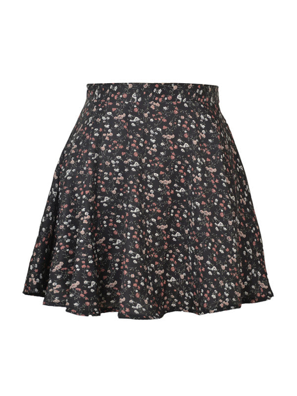 Katalina Floral Skirt High Waist Umbrella Skirt Invisible Zipper Chiffon Printed Skirt For Women