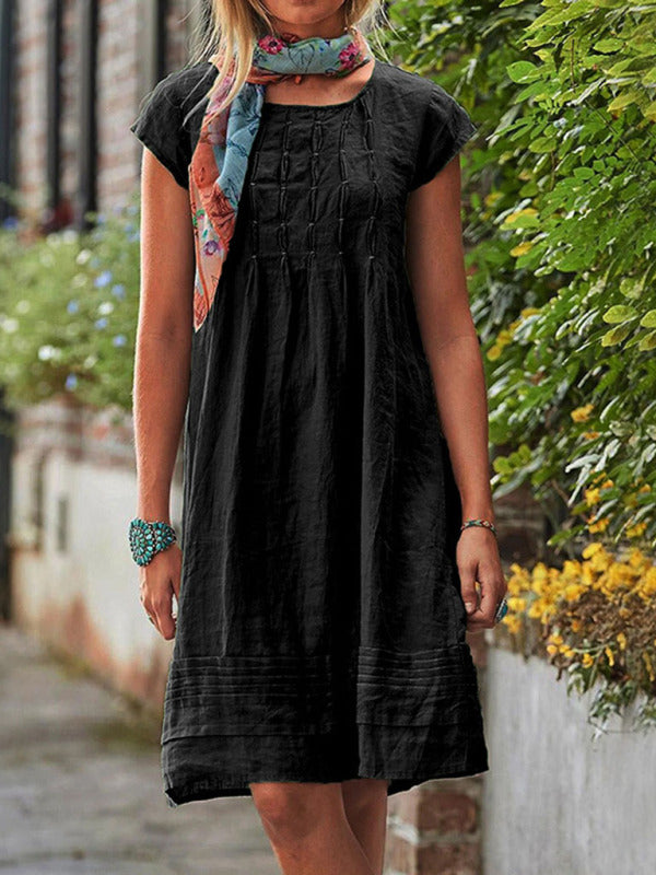 Alivia Casual Loose Mid Length Skirt Slimming Casual Dress