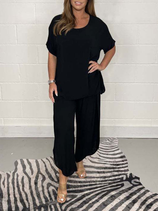 Kate New Women's Light And Breathable Split Side Wide-Leg Pants Suit