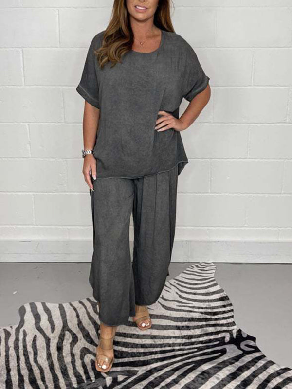 Kate New Women's Light And Breathable Split Side Wide-Leg Pants Suit