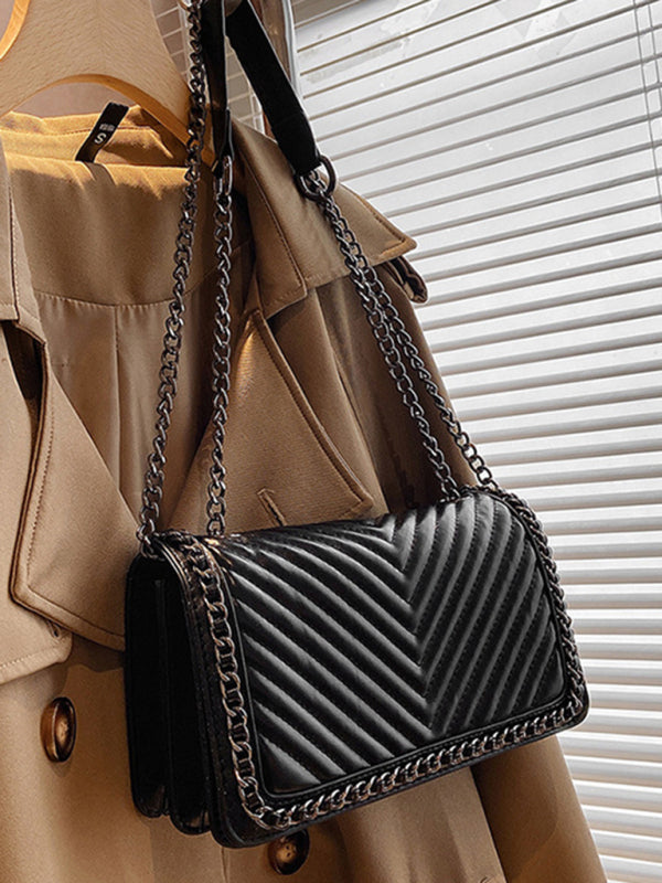Embroidered Thread Chain Portable Small Square Bag Shoulder Bag