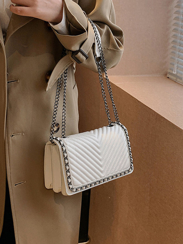 Embroidered Thread Chain Portable Small Square Bag Shoulder Bag