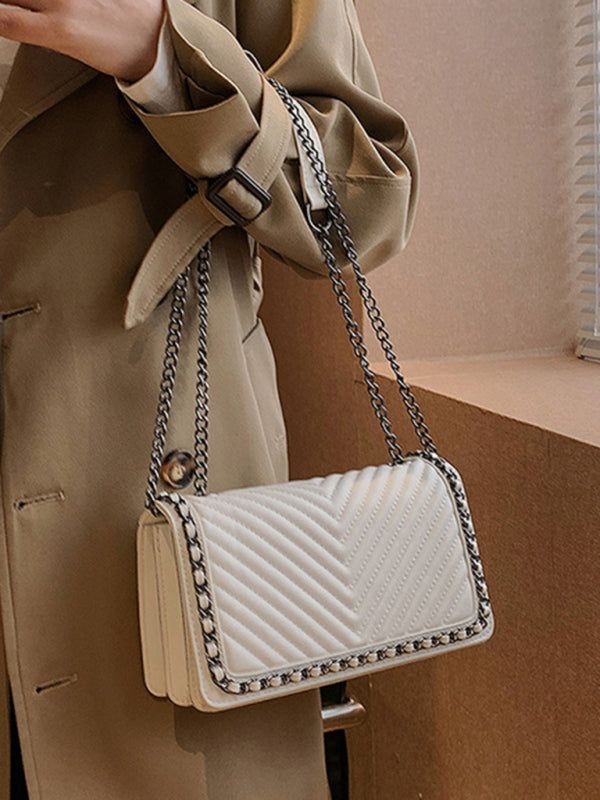 Embroidered Thread Chain Portable Small Square Bag Shoulder Bag