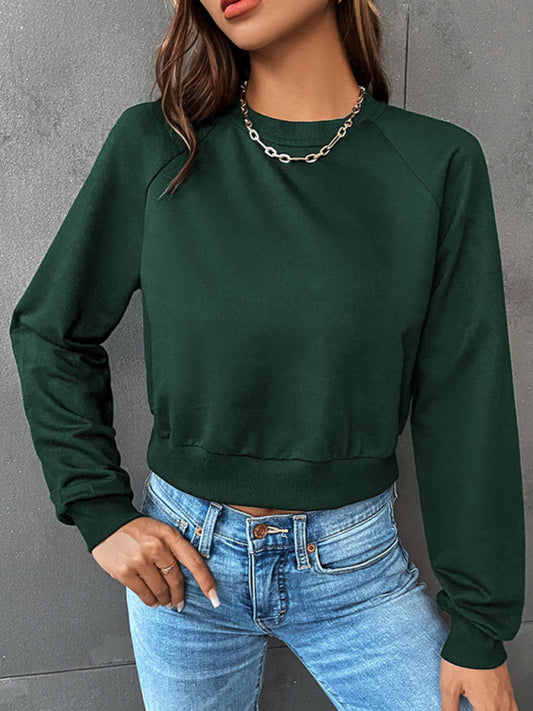 Lola New Women's Long-Sleeved Round Neck Solid Color Sweater