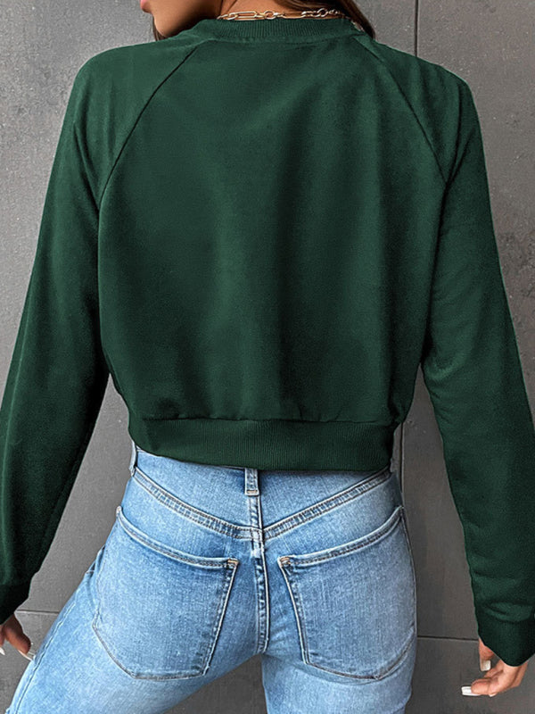 Lola New Women's Long-Sleeved Round Neck Solid Color Sweater