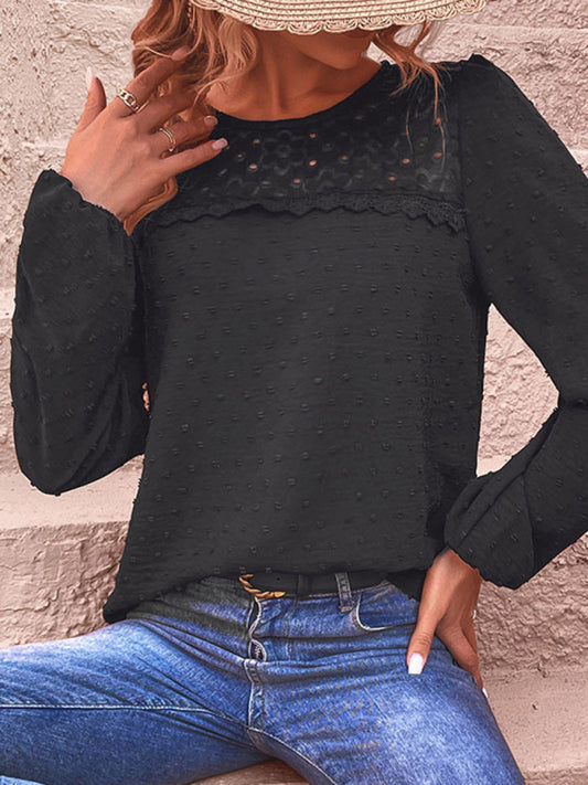 Marigny New Design Stitching Long-Sleeved Solid Color Shirt