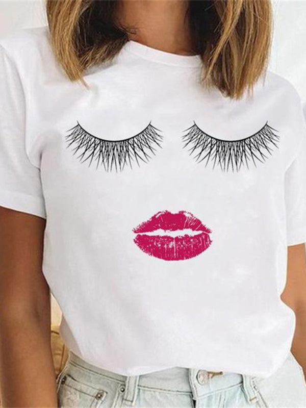 Laura Women's Leopard Print Lip Graphic Tee