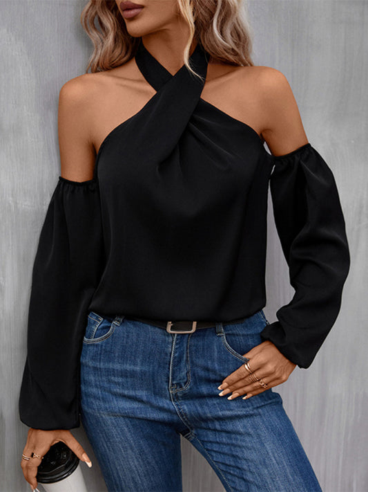 Moira New Women's Solid Color Strapless Long-Sleeved Shirt