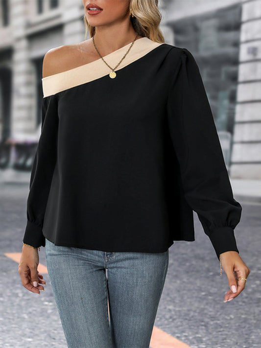 Rosetta New Women's Color-Block Cross-Shoulder Shirt