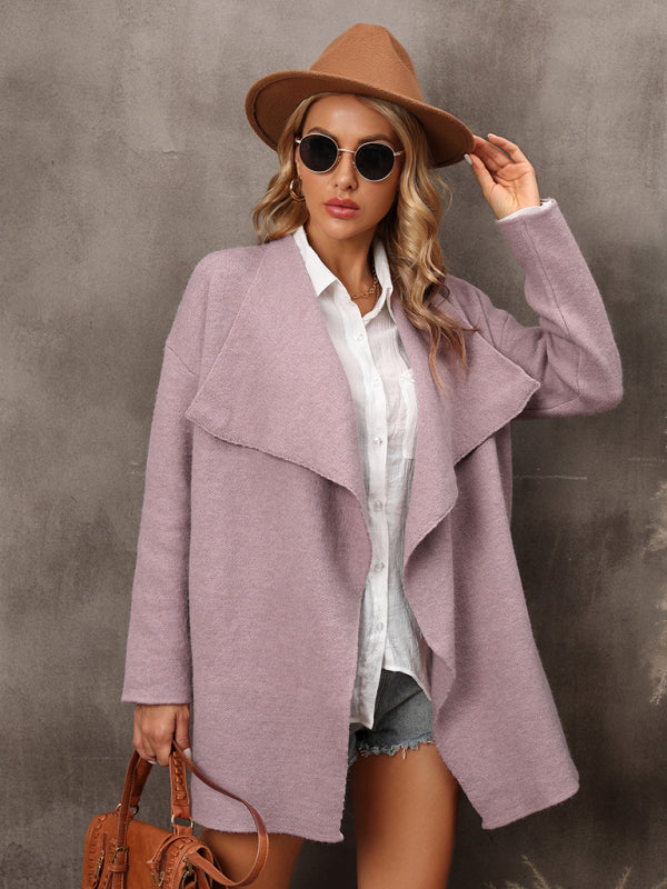 Rachelle New Women's Long Section Personality Fashion Temperament OL Tongle Knitted Coat