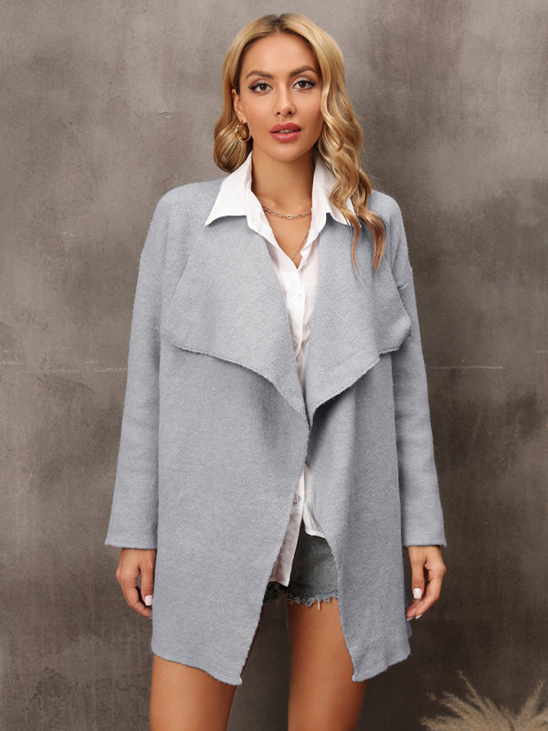 Rachelle New Women's Long Section Personality Fashion Temperament OL Tongle Knitted Coat