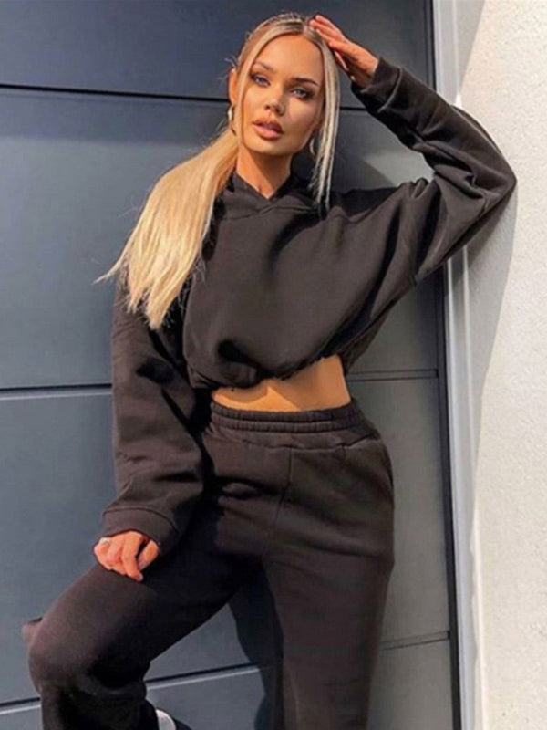 Angel Women's Fashion Long-sleeved Sweater Pants Casual Two-Piece Set