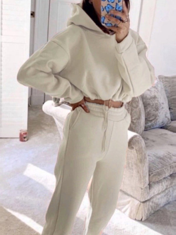 Angel Women's Fashion Long-sleeved Sweater Pants Casual Two-Piece Set
