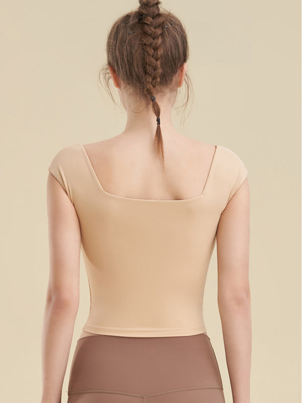 Cynthia Square Neck Sports Tight Tank Top For Women Yoga Clothing