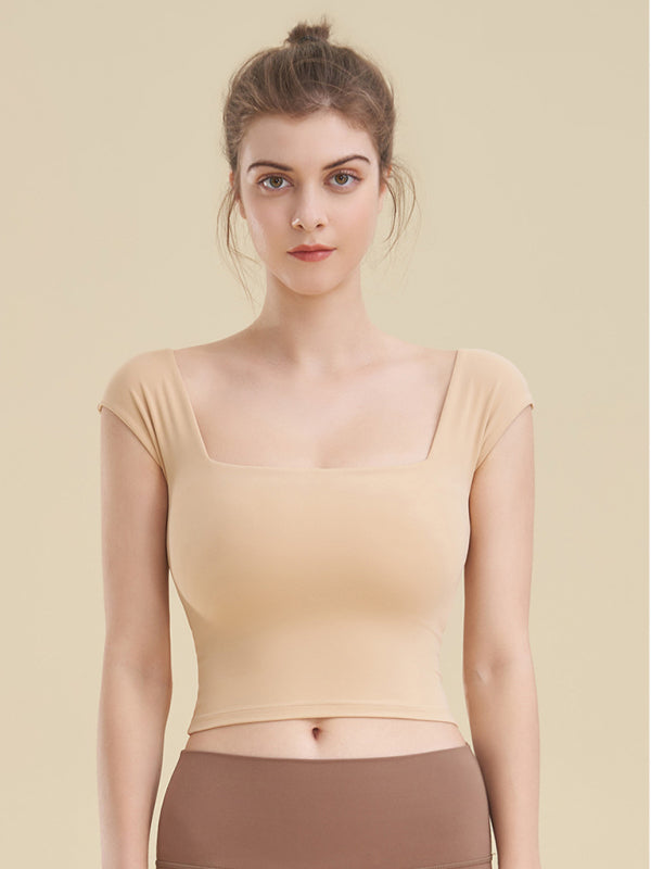 Cynthia Square Neck Sports Tight Tank Top For Women Yoga Clothing