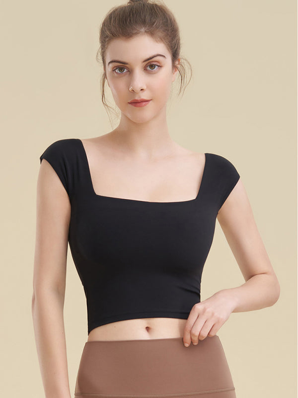 Cynthia Square Neck Sports Tight Tank Top For Women Yoga Clothing